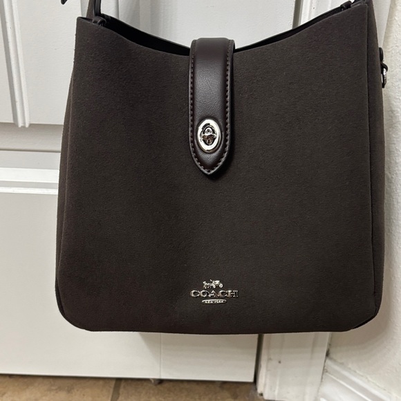 Coach Dark Brown Suede Hadley - Picture 2 of 3